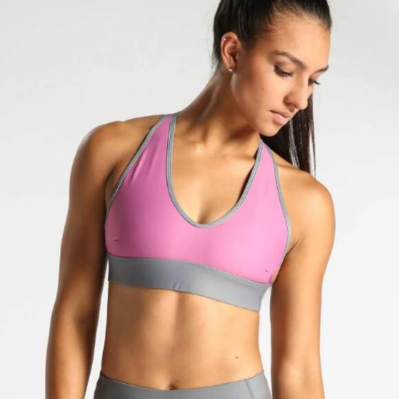 NEW IdealFit Sports Bra Mauve Halter Bra Band Athletic Pink Athleisure Comfort - Picture 1 of 6